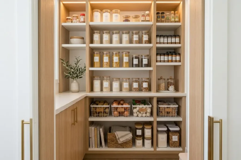 Despensa moderna e organizada para cozinha