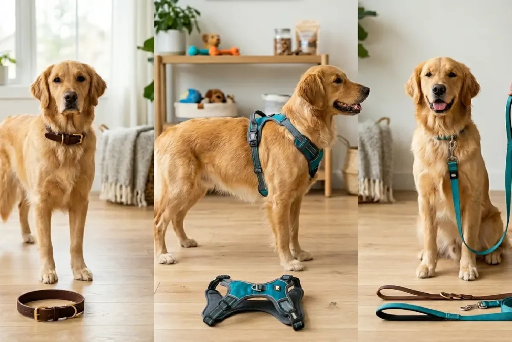 Diferença entre coleira, guia e peitoral para cachorro