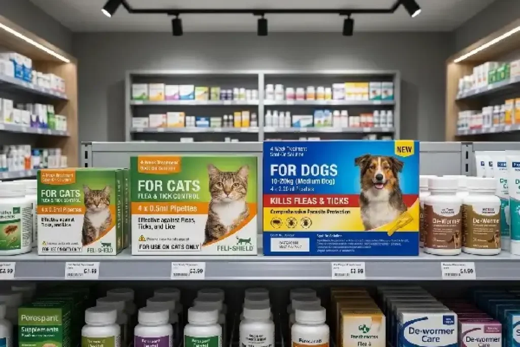 Comparação entre pipeta antiparasitária para gatos e para cães lado a lado